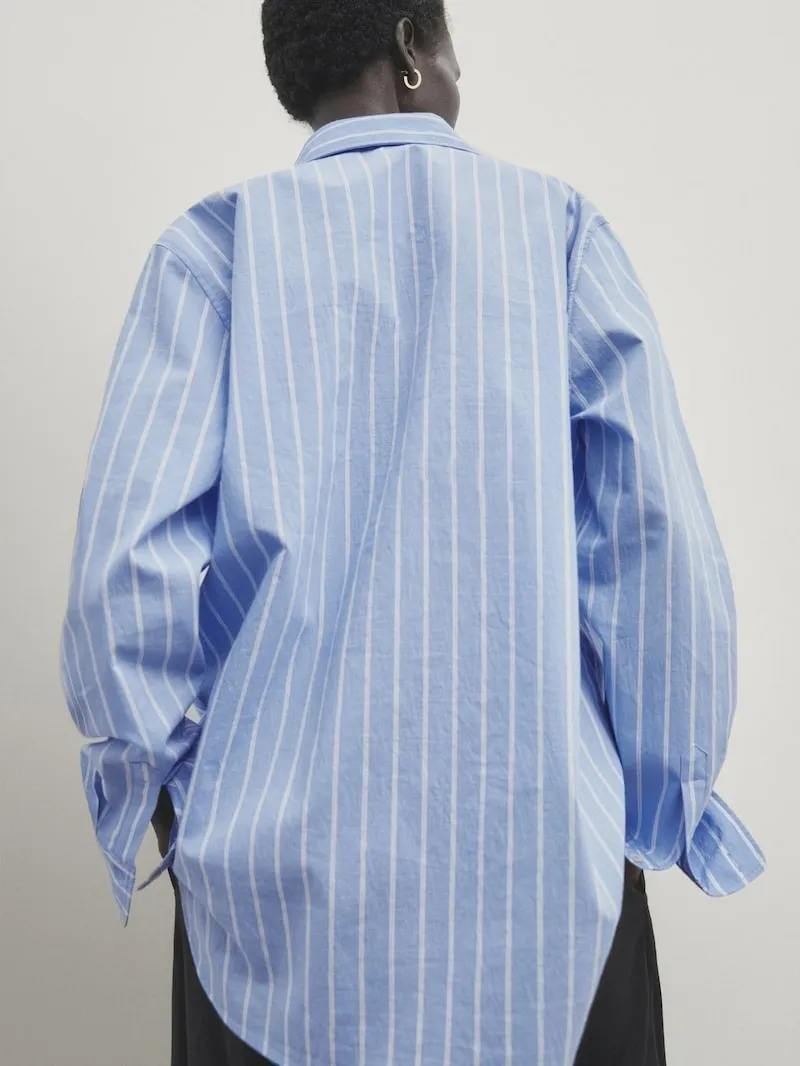 Stripes Casual Long Sleeve Cotton Office