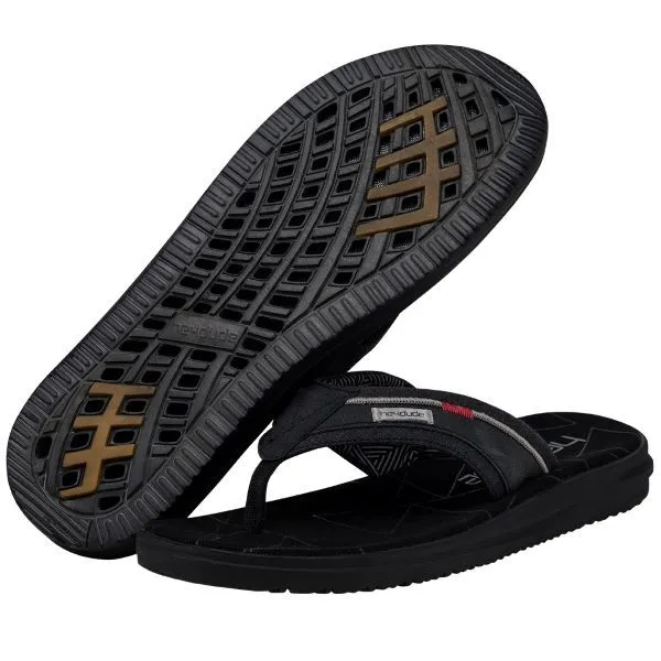 Mens Black Sami Free Thong Sandals by Hey Dude