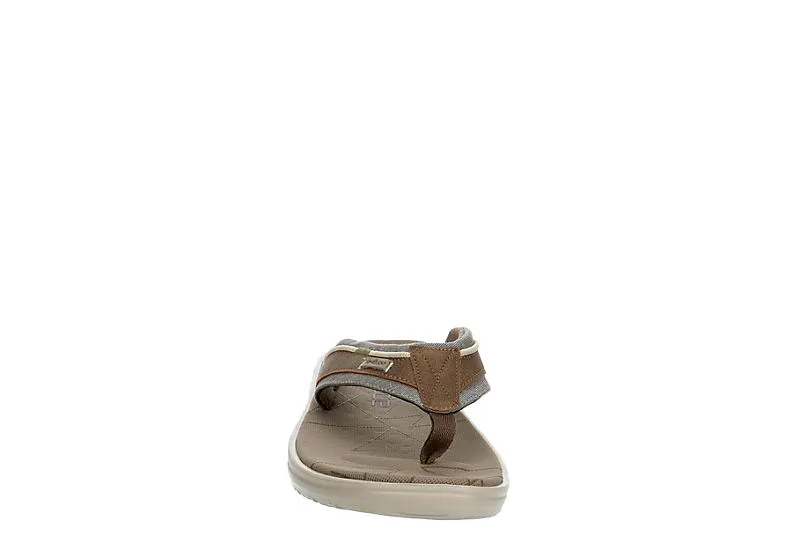 Mens Brown Sami Free Thong Sandals by Hey Dude