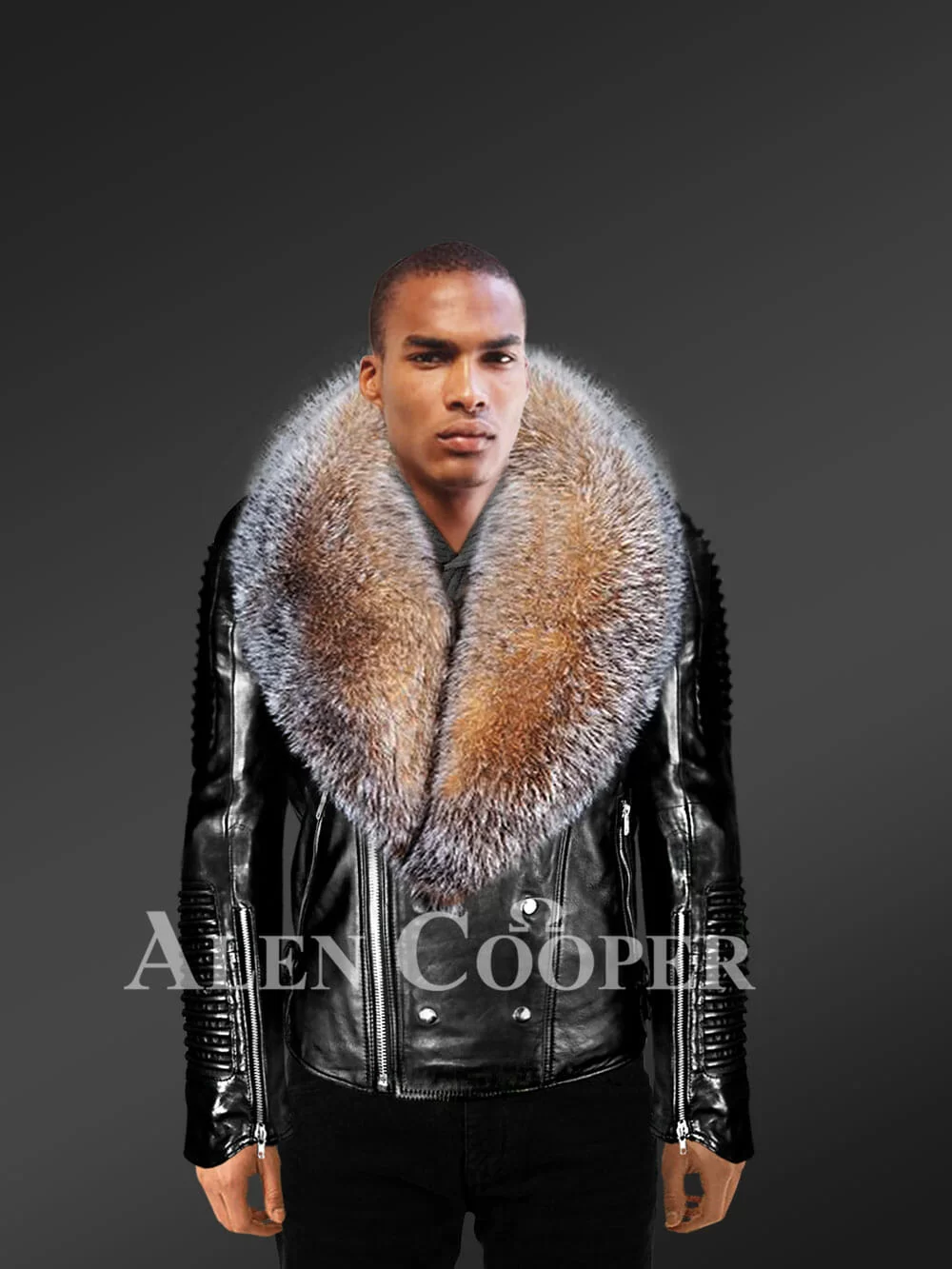 Men's Fox Fur Biker Jackets