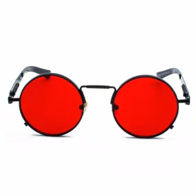 Fashion Red UV Ladies Eyewear Goggles Steampunk Round Sunglasses Designing Vintage Retro Men's