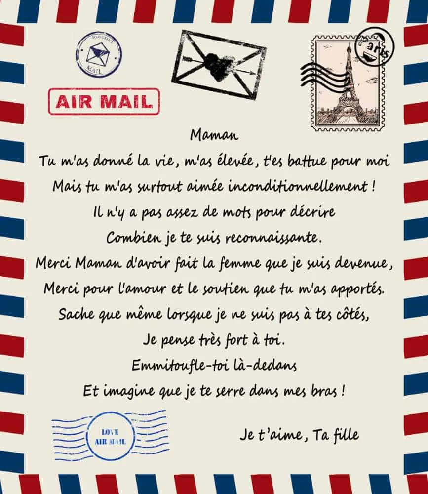 Mères Fête Couverture Cadeau Lettre Personnalisée