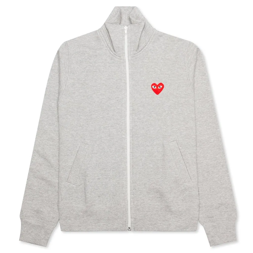 Grey Heart Zip Sweatshirt