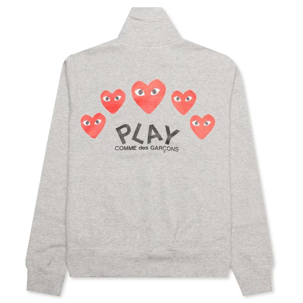 Grey Heart Zip Sweatshirt