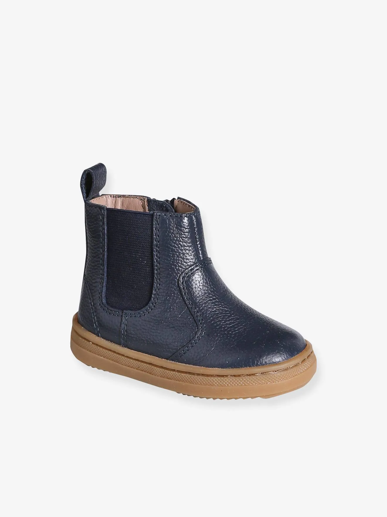 Navy Blue Baby Zip-Up Boots