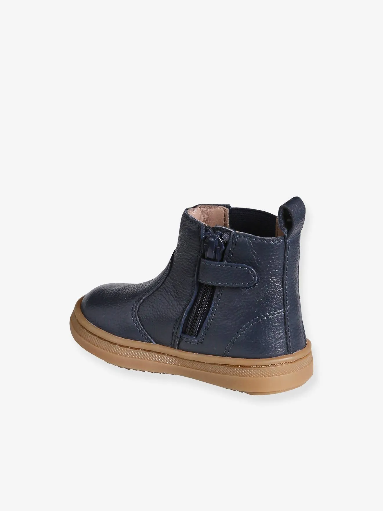 Navy Blue Baby Zip-Up Boots