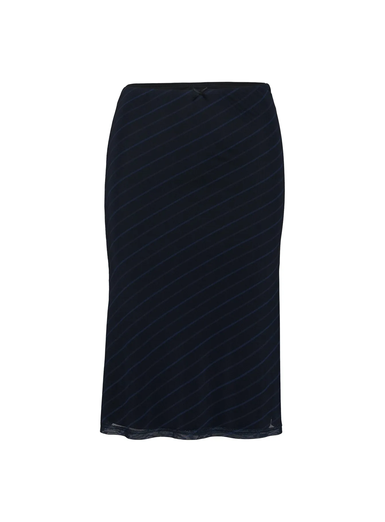 Navy Bias Cut Midi Skirt