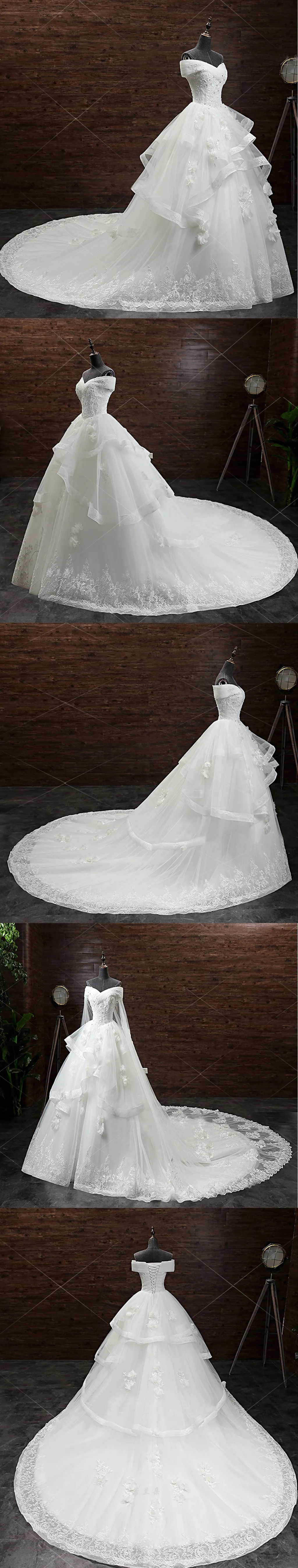 Gorgeous Lace Off Shoulder Ball Gown Wedding Dress