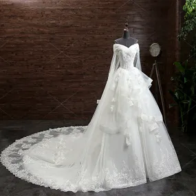 Gorgeous Lace Off Shoulder Ball Gown Wedding Dress