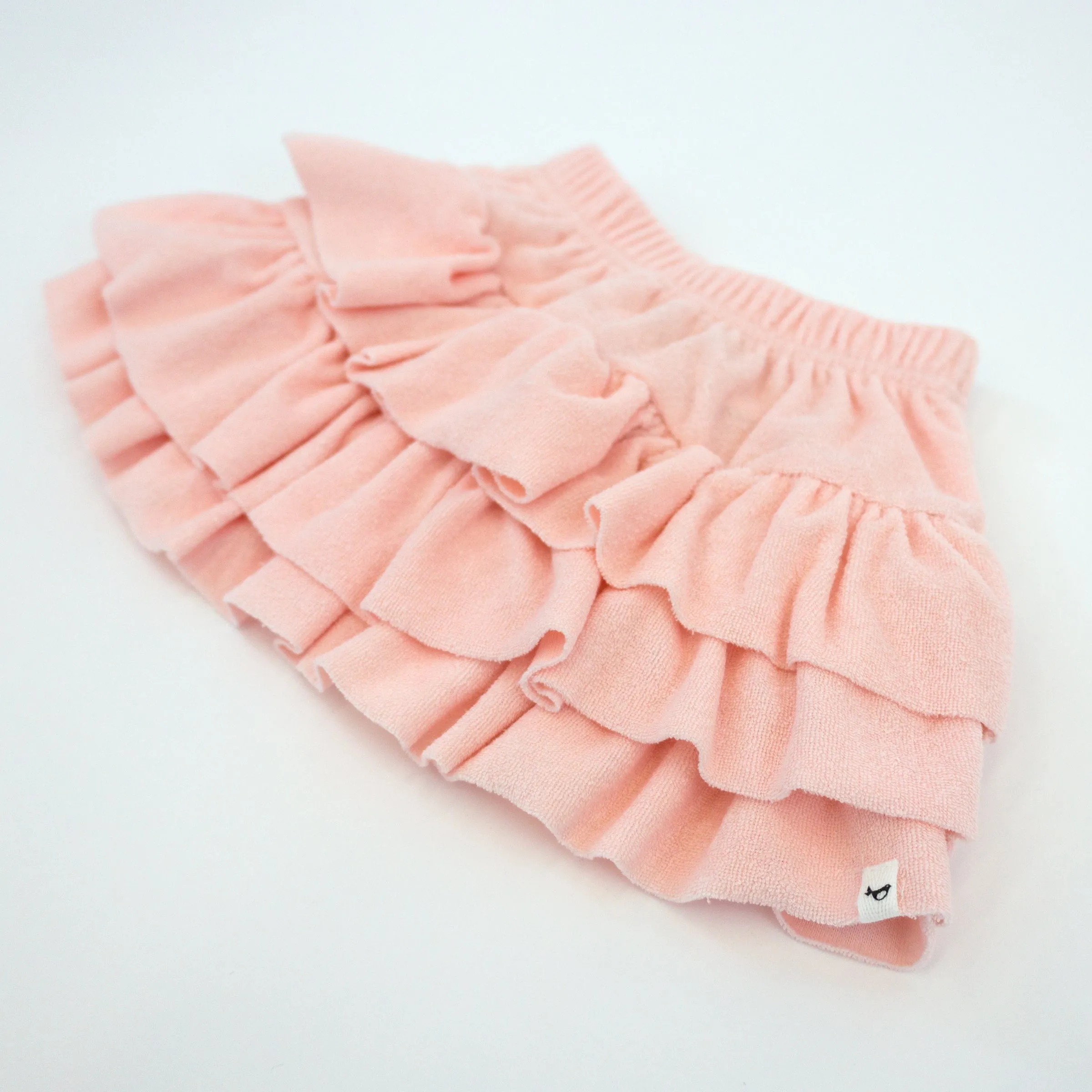 Asymmetric Layered Cotton Skirt - Pale Pink