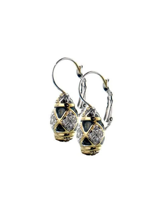 Black Abalone Lattice Earrings by John Medeiros