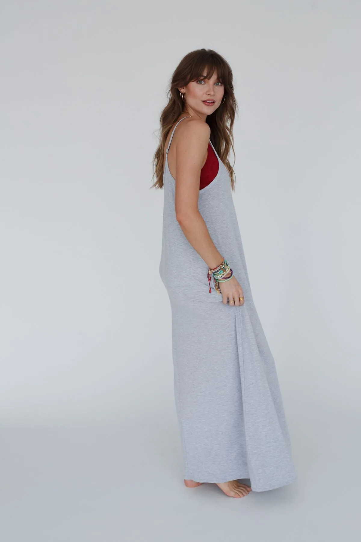 Heather Gray Perfection Pocket Maxi Dress