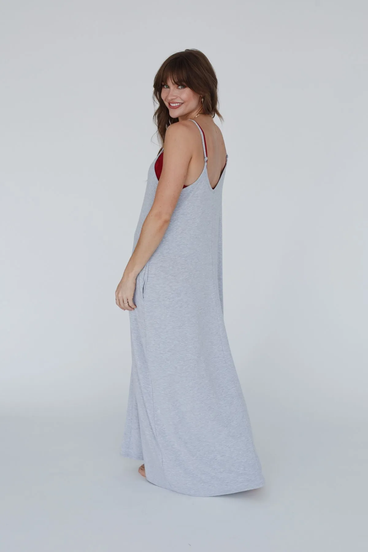 Heather Gray Perfection Pocket Maxi Dress