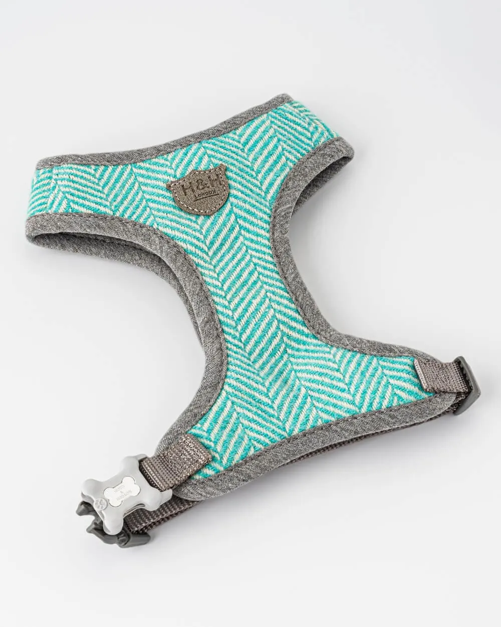 Order Aqua Herringbone Dog Harness