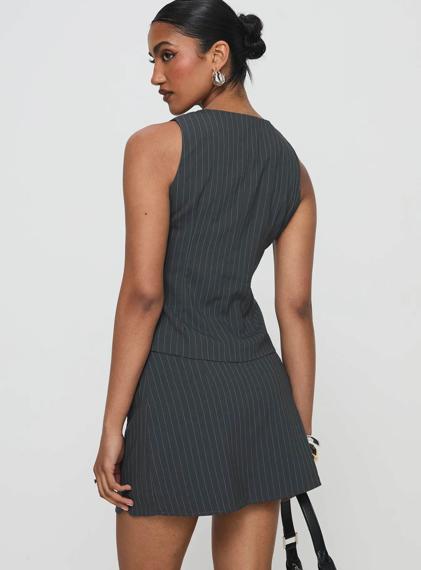 Charcoal Pinstripe Set