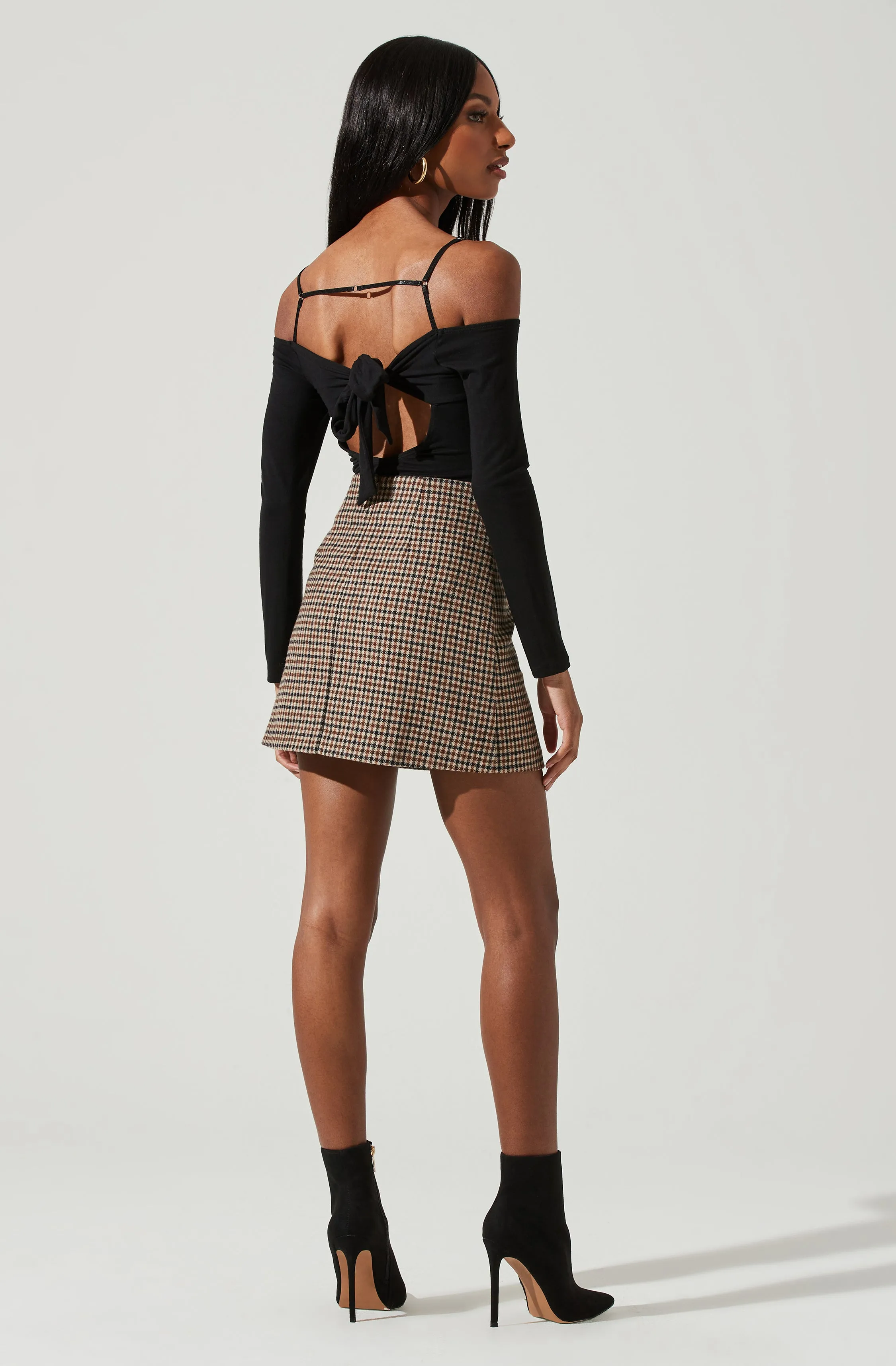 Brina Checkered Short Skirt