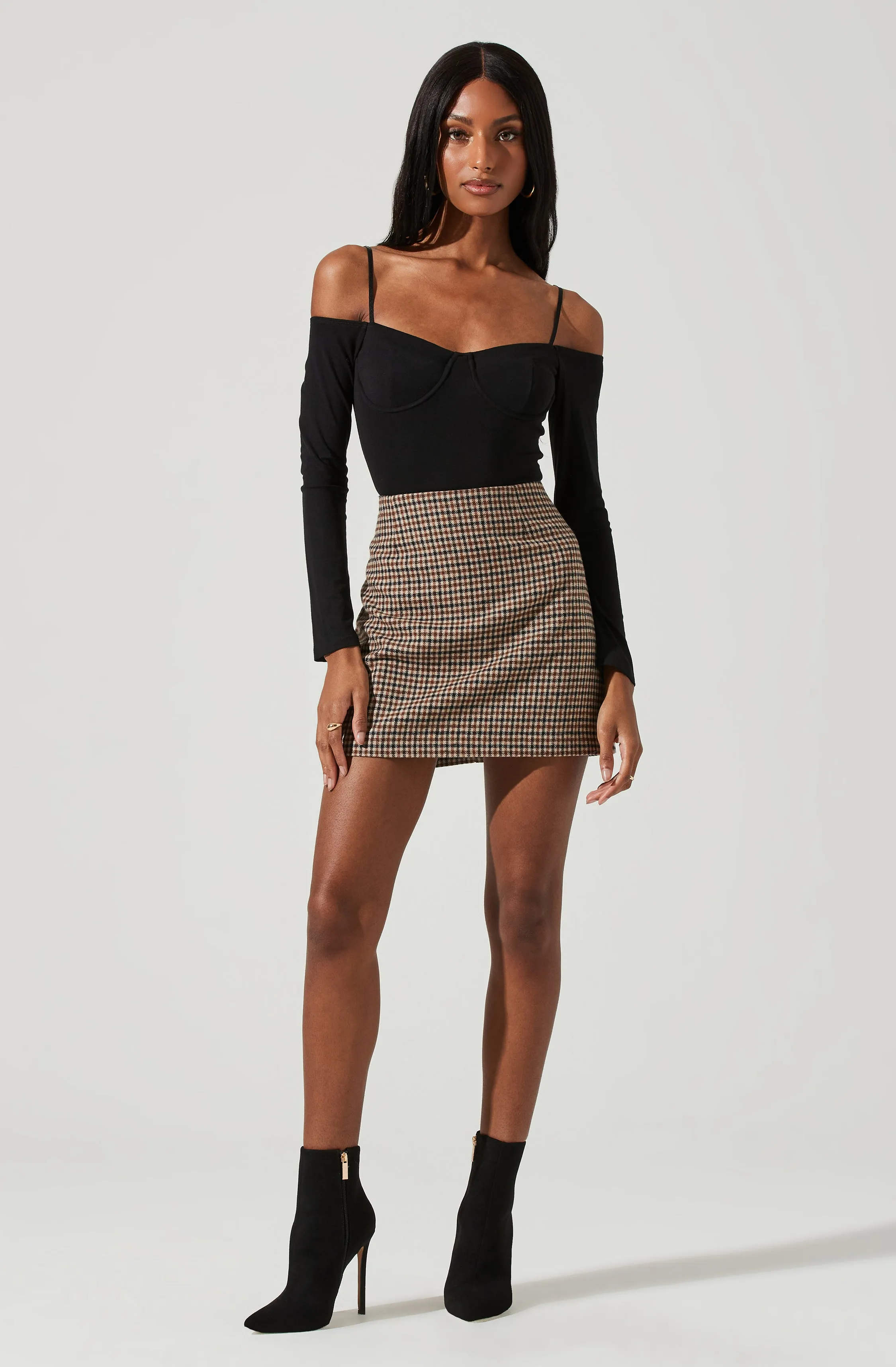 Brina Checkered Short Skirt