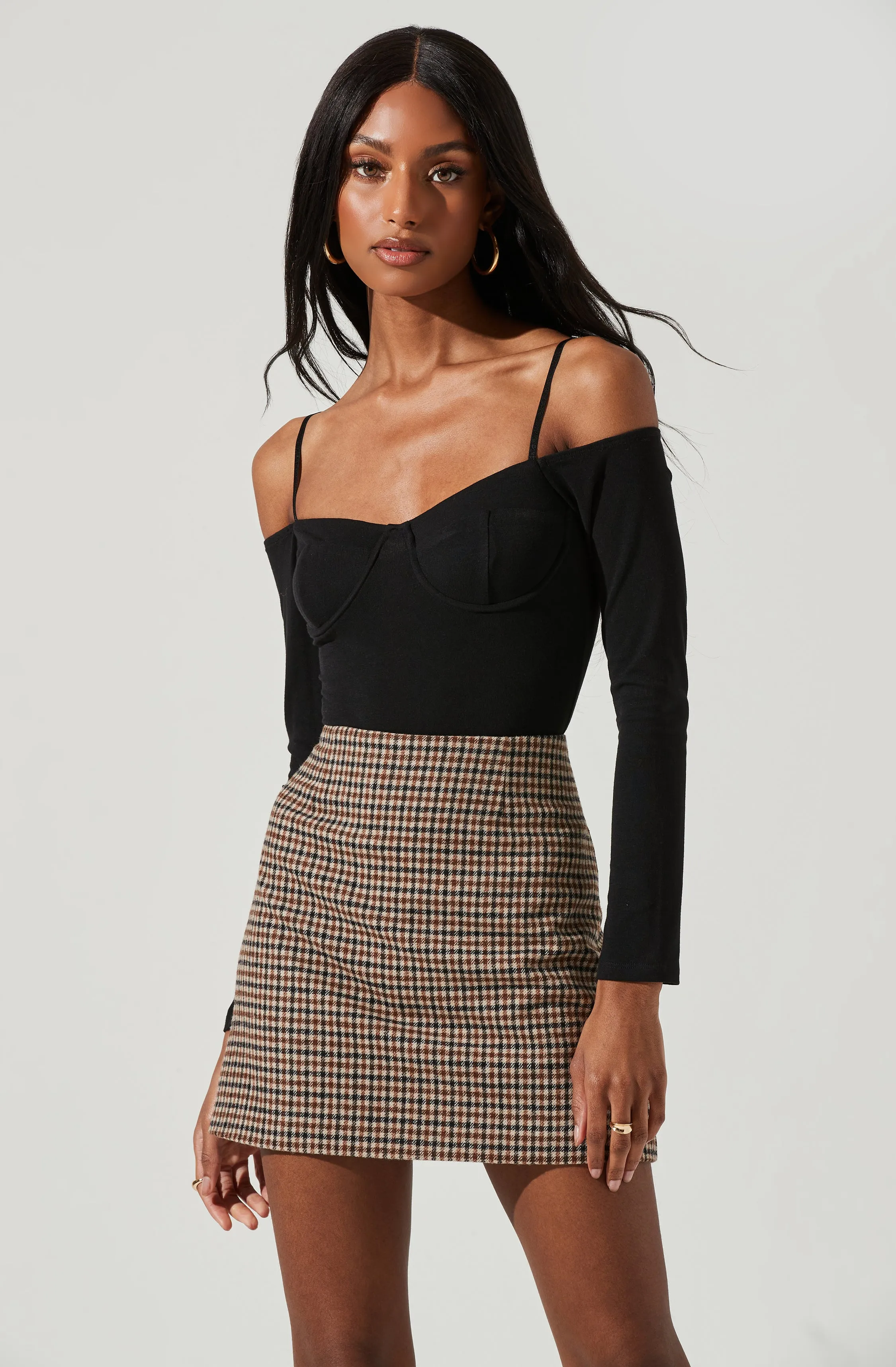 Brina Checkered Short Skirt