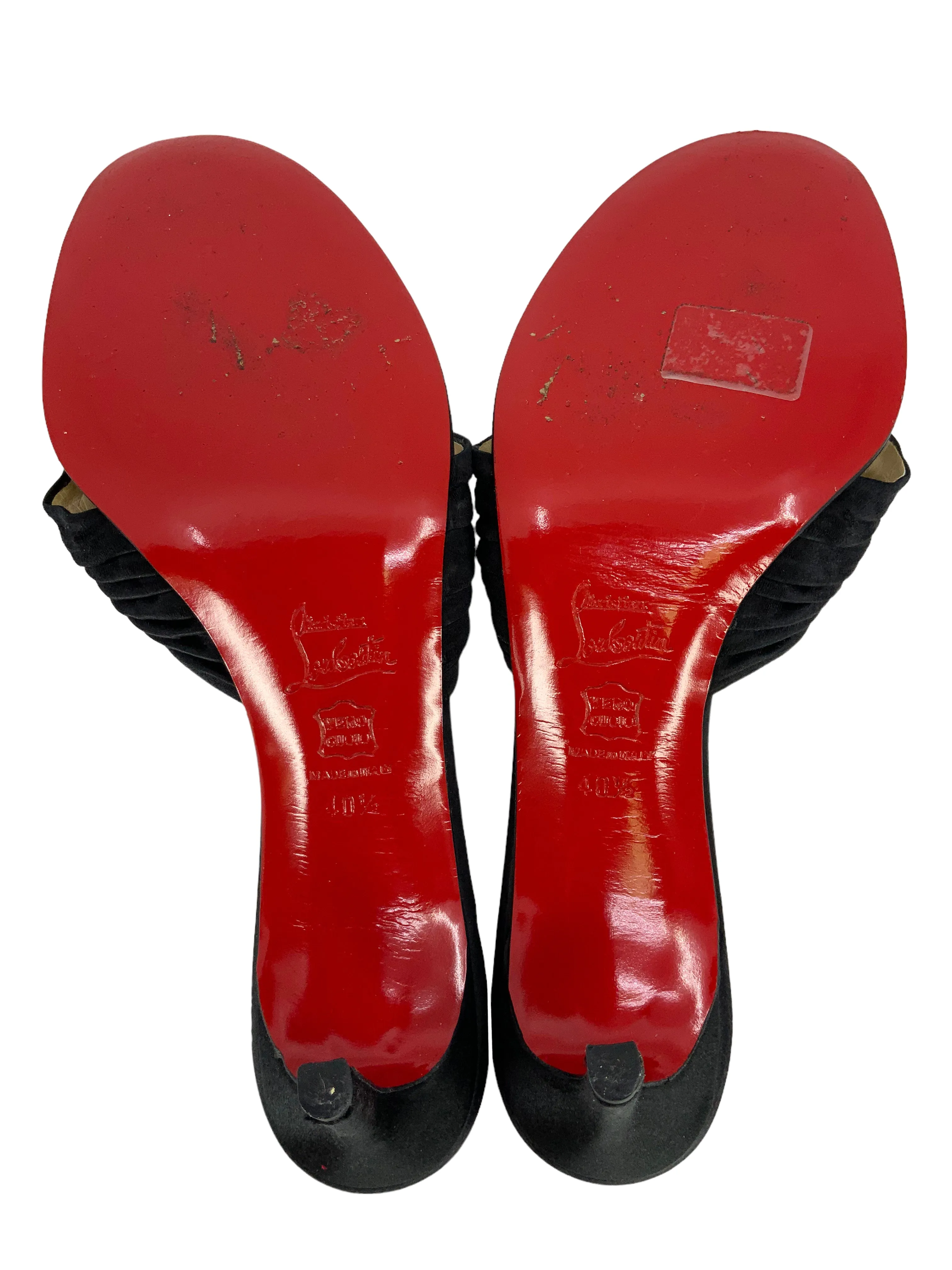 Pleated Satin Thong Sandals by Christian Louboutin Size 10.5