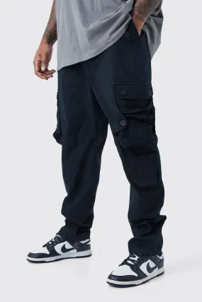 Plus Fixed Waist Skinny Stretch Twill Cargo Trouser | boohooMAN UK