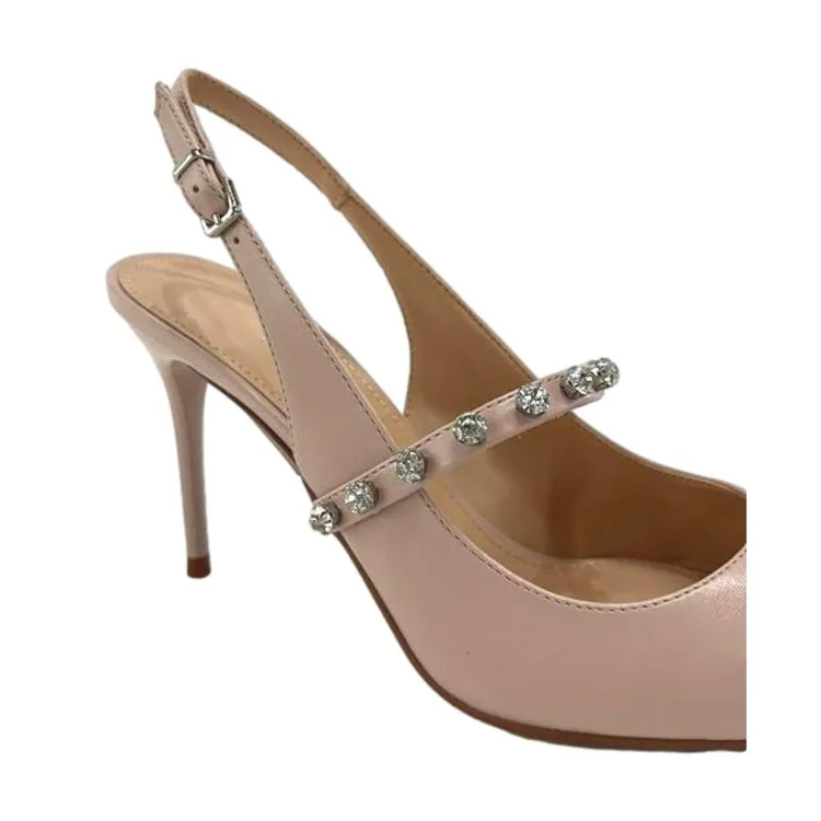 PRATO Decollette Donna Sling Back Tacco Alto Rosa