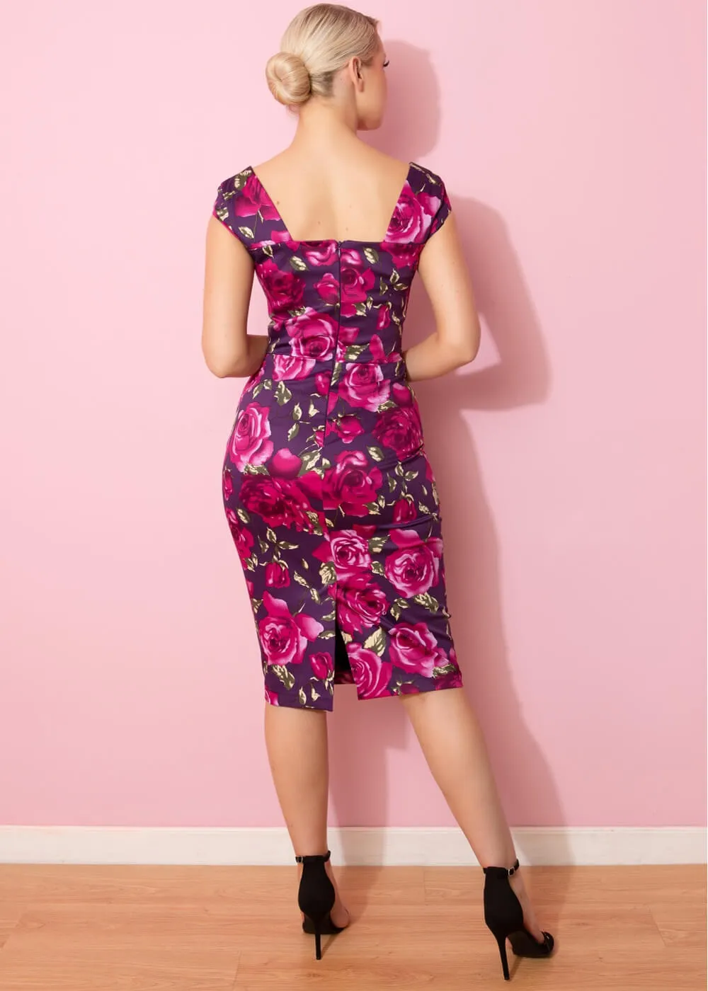 Cara Sorrento 50's Berry Pencil Dress by Pretty Dress Company