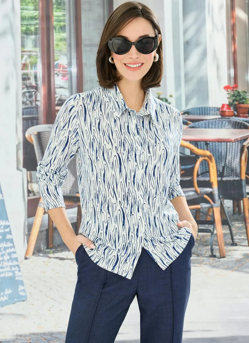 Printed Jersey Blouse