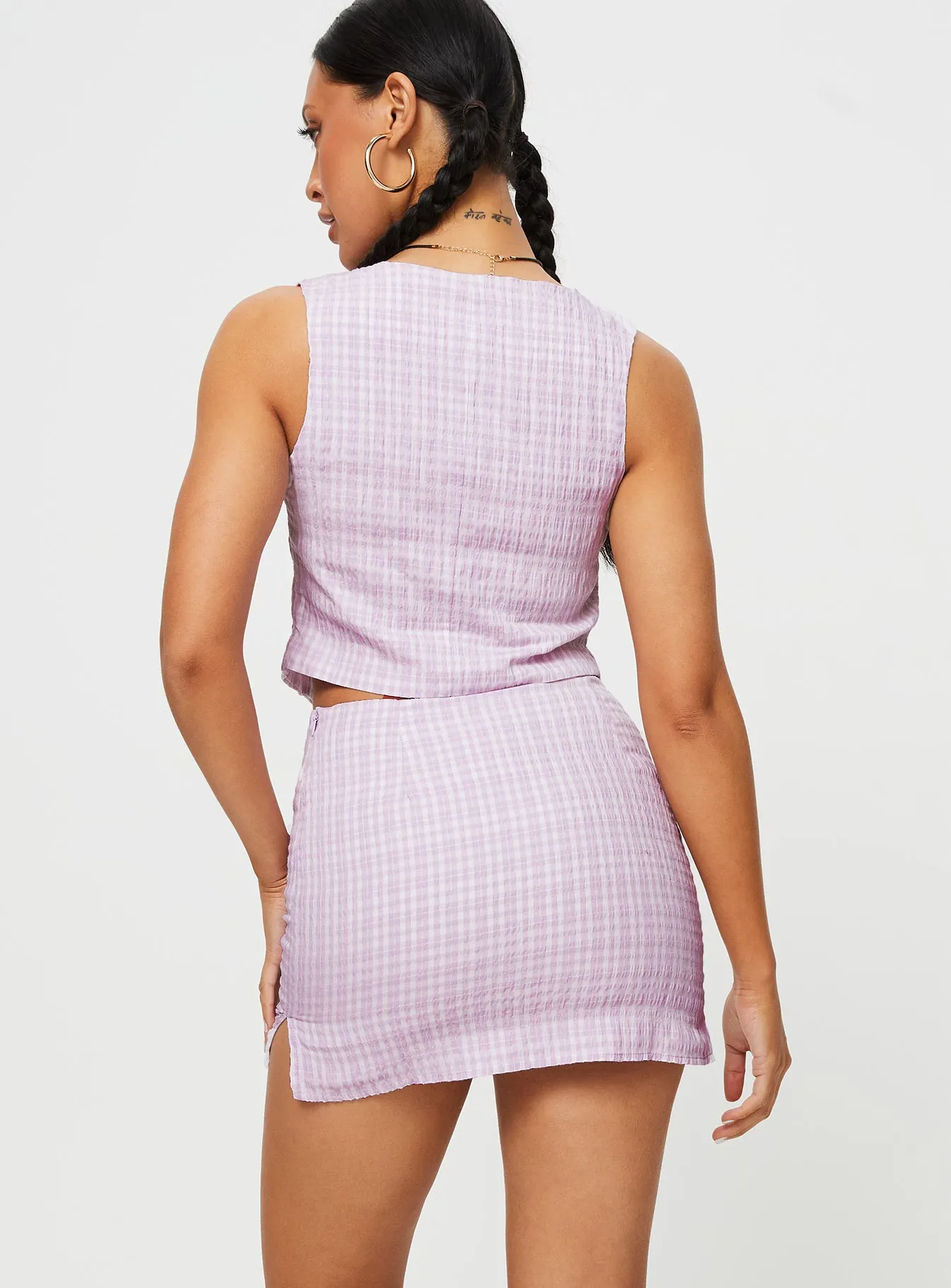 Purple Mulberry Gingham Set