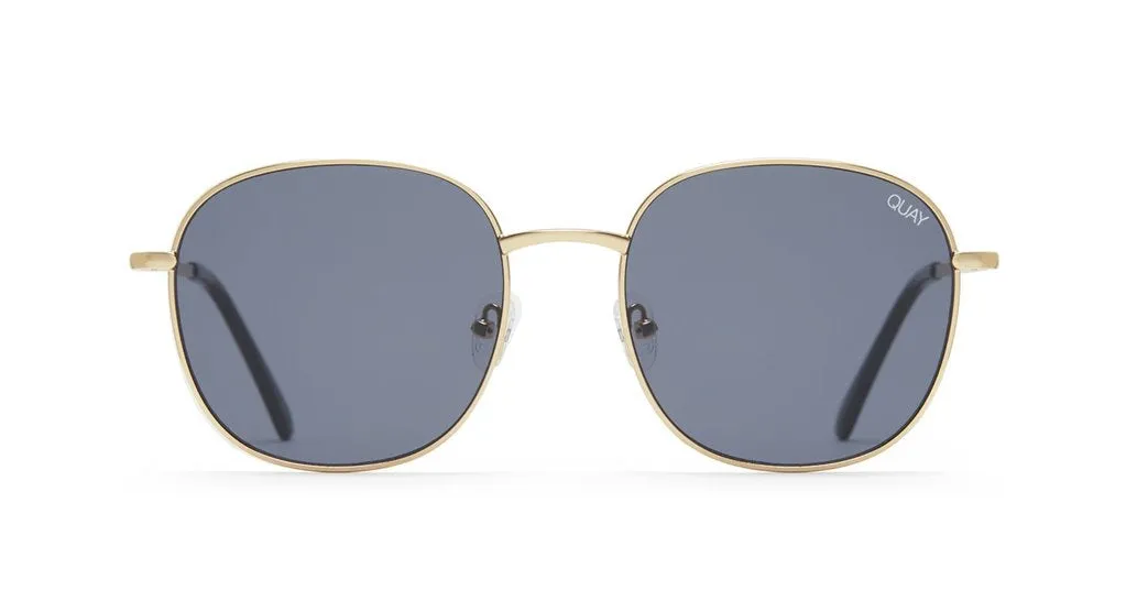 Stylish Round Sunglasses in Gold and Smoke