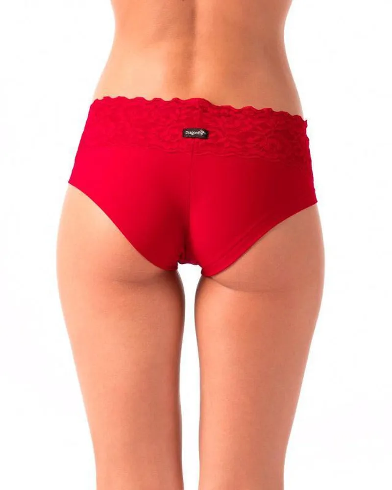 Red Lace Dragonfly Mia Shorts