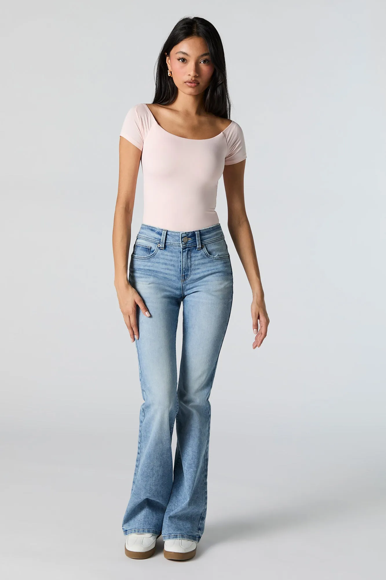 Austin Vintage Wash Low Rise Flare Jean