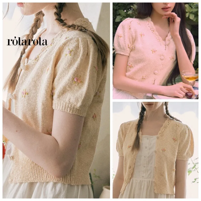 Cotton Short Sleeves with Flower Patterns