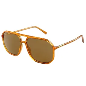 Light Brown Billie Unisex Aviator Sunglasses