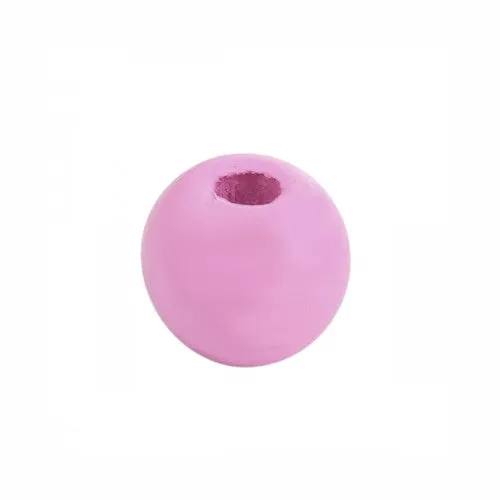 Lilac Painted Round Natural Wood Beads (14mm)