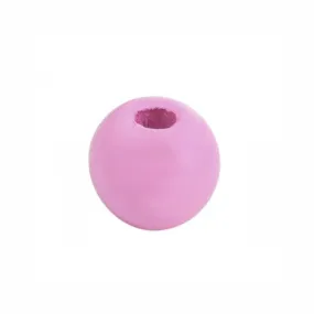 Lilac Painted Round Natural Wood Beads (14mm)