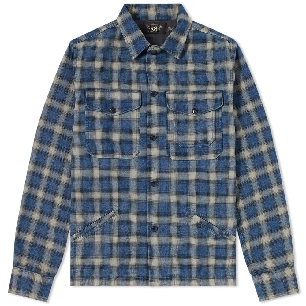 RRL Brushed Ombre Plaid Sequoia Overshirt