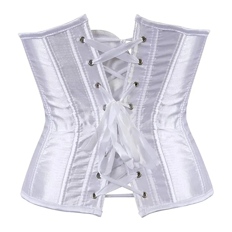 White Corset Drag Satin