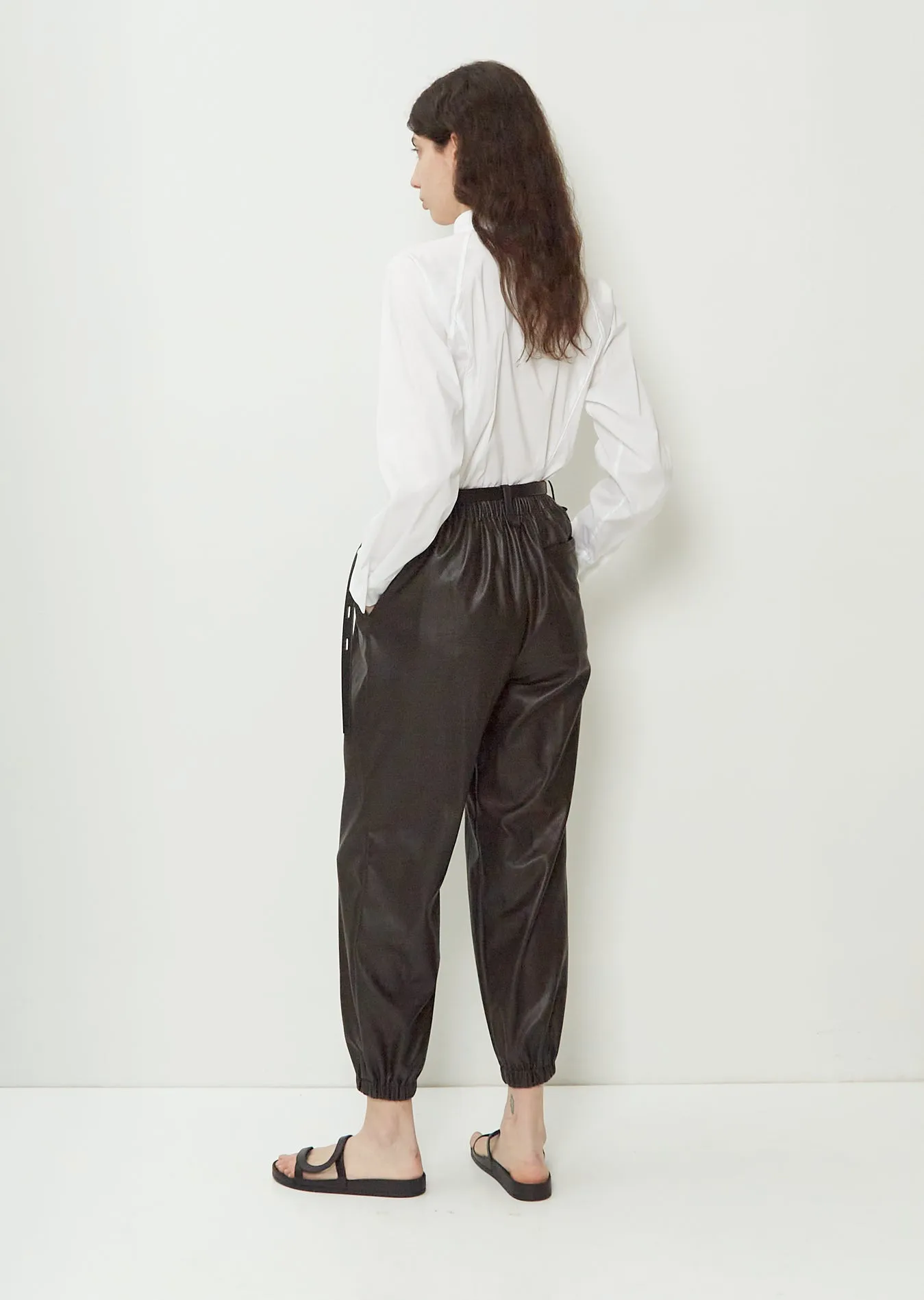 Sculpted Faux Leather Trousers