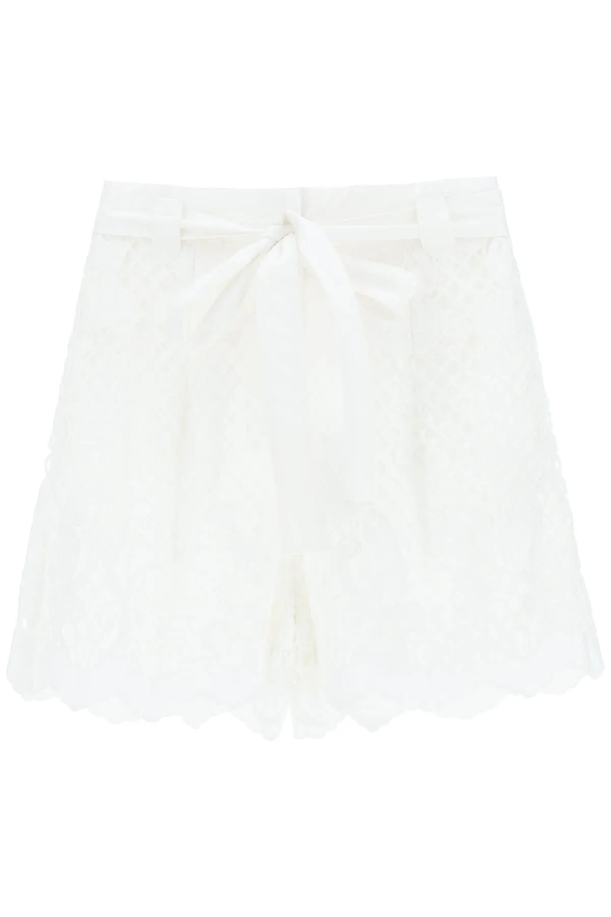 Self-Portrait Lattice Embroidered Shorts