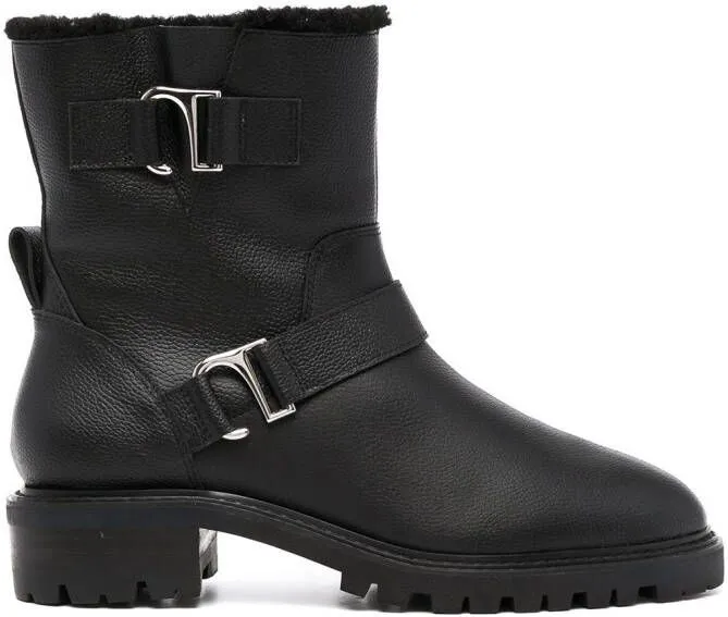 Black Senso Mona faux-shearling lined boots