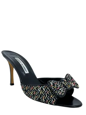 Manolo Blahnik Size 10 Tweed Slide Sandals