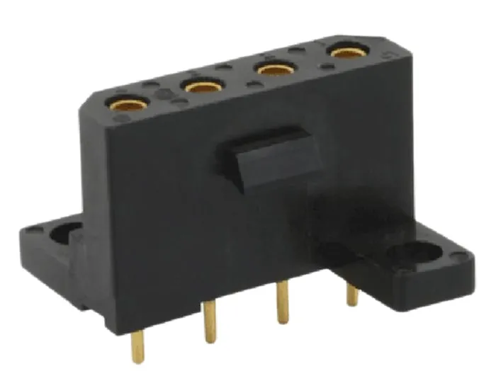 Souriau Sunbank by Eaton SMS Series Straight PCB Mount PCB Socket, 4-Contact, 1-Row, 5.08mm Pitch, Solder Termination