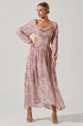 Amadora Cutout Long Sleeve Maxi Dress