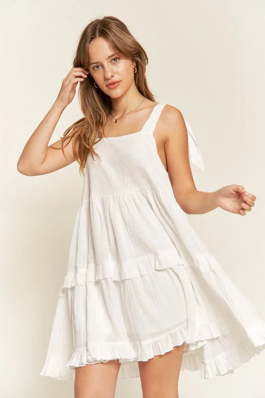 Square Neck Ruffle Dress