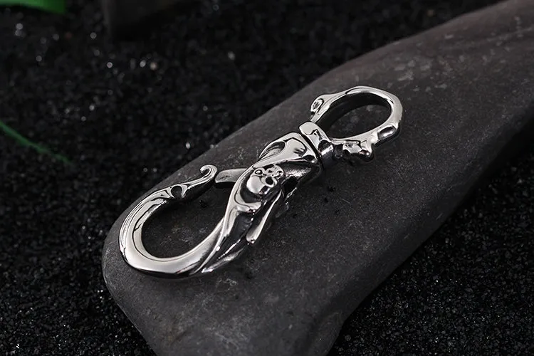 Skull Keychains in Stainless Steel