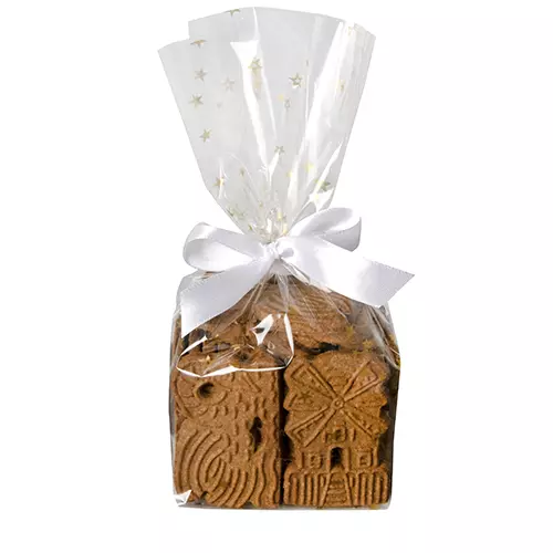 Starpak Gusseted Bag, PP 27 cm x 18 cm x 7 cm Stars, Gold