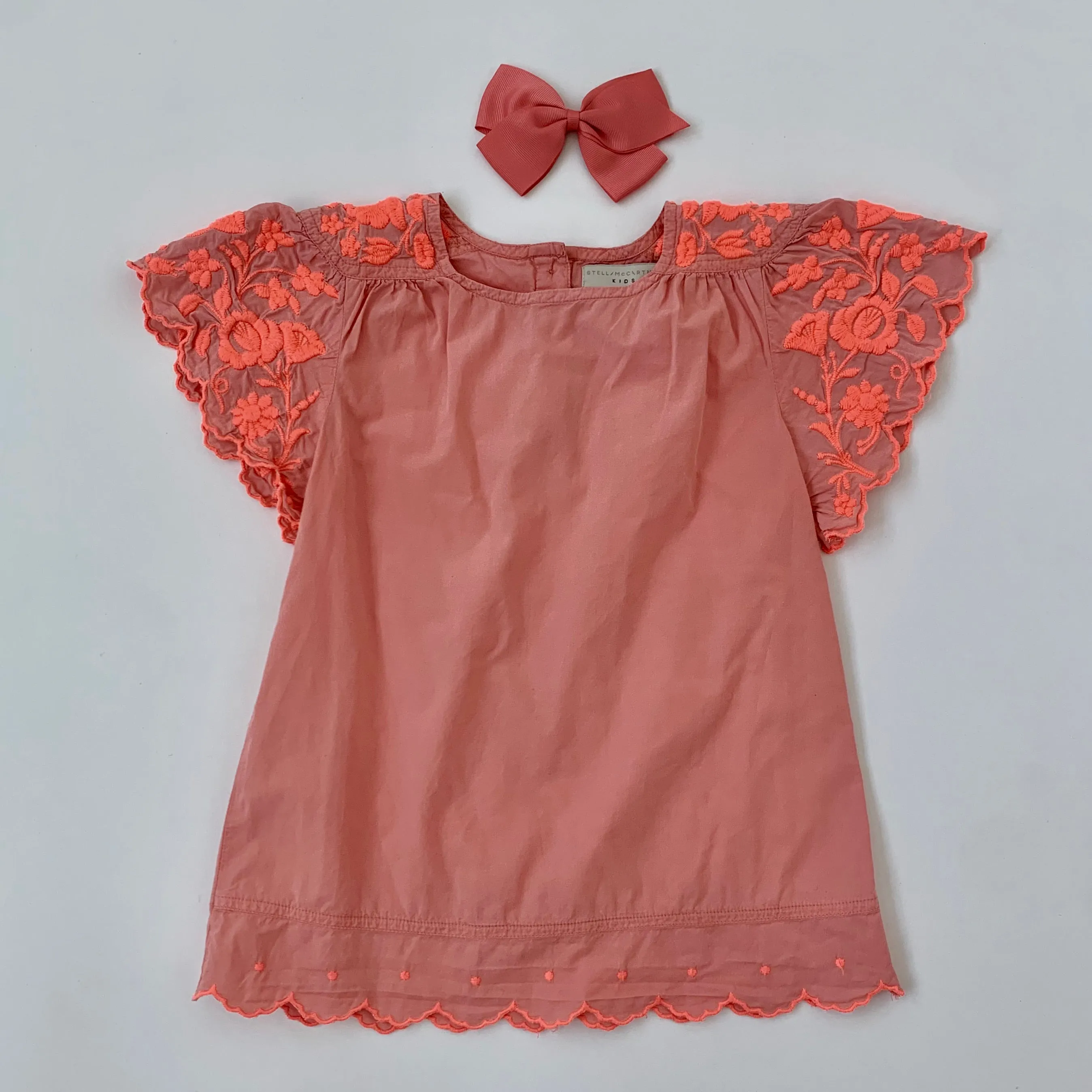 6-Year-Old Stella McCartney Apricot Summer Blouse Featuring Neon Embroidery