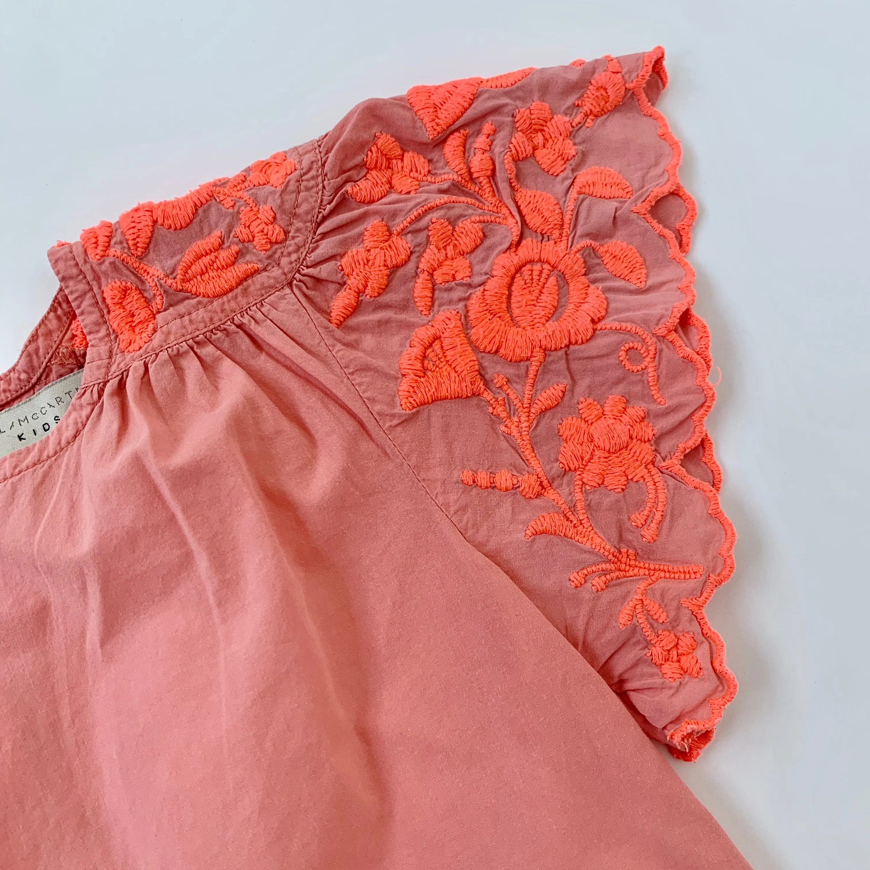 6-Year-Old Stella McCartney Apricot Summer Blouse Featuring Neon Embroidery