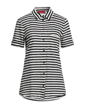 Stripes Short Sleeves Shirts & Blouses