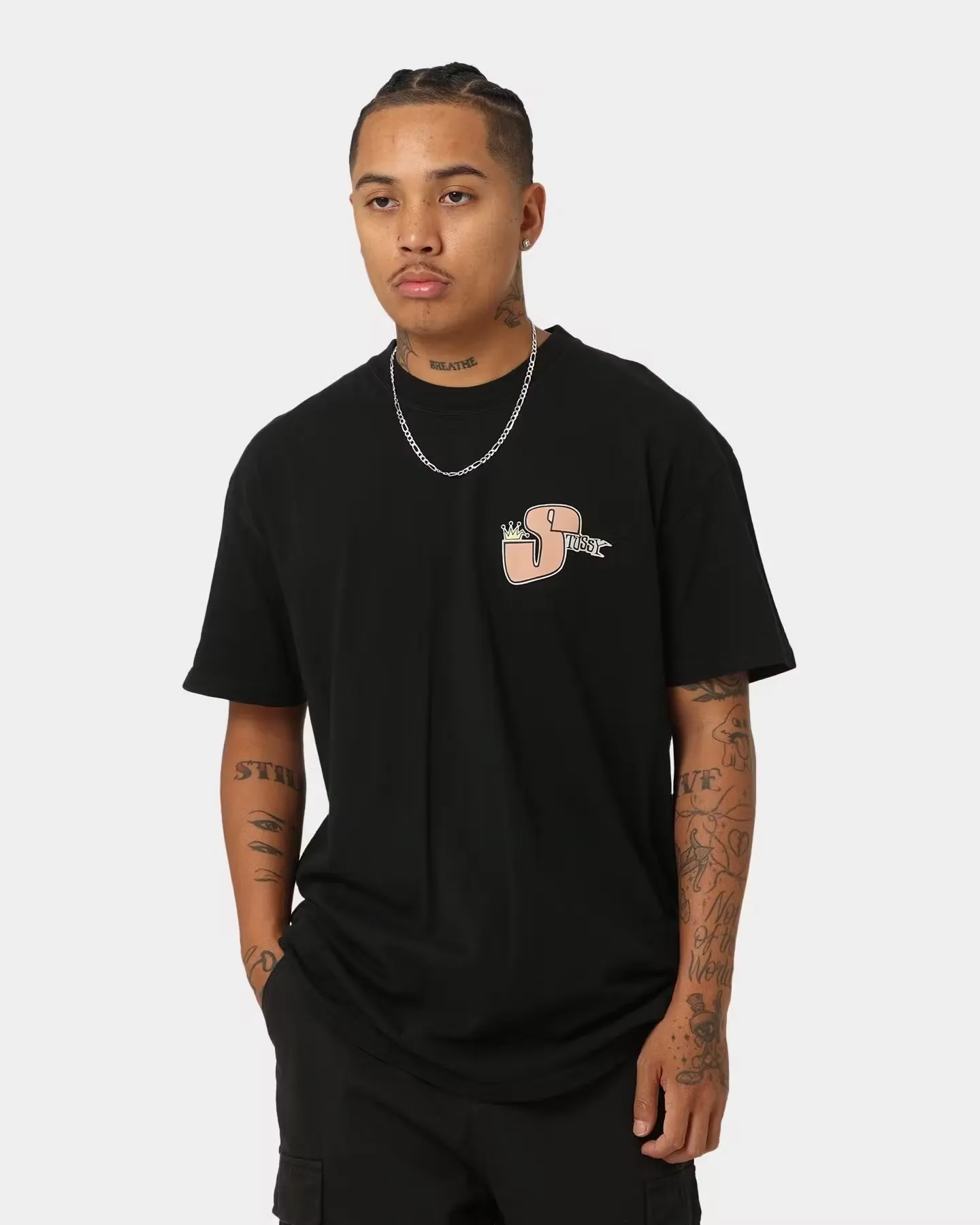 STUSSY | Street Style Plain Cotton Skater Style T-Shirts